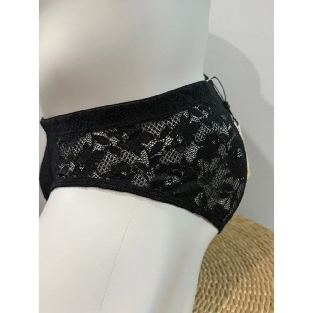Cosabella Never Say Never Black Mid Rise Lace Brief Luxury Lingerie size L